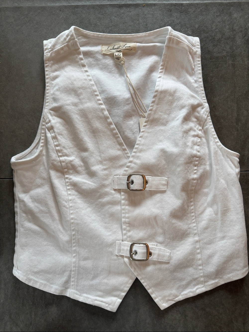 Altar'd State Ivory V-Neck Cotton Vest